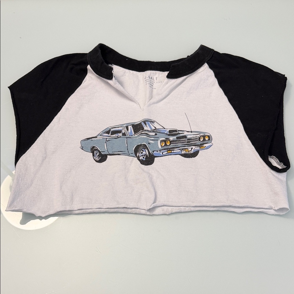 John Galt Cropped Muscle Car T-Shirt